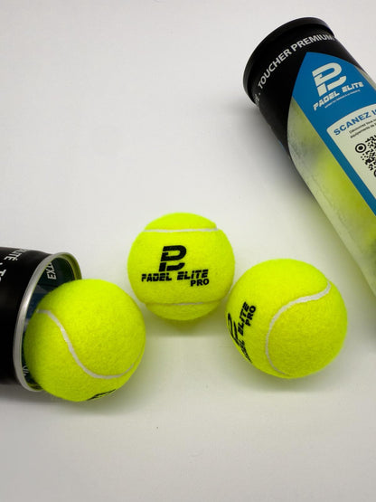 Tube de 3 balles de padel pressurisées - Padel Elite Pro